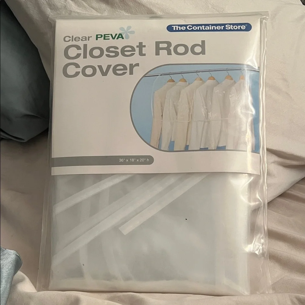 The Container Store Transparent Closet Rod Cover